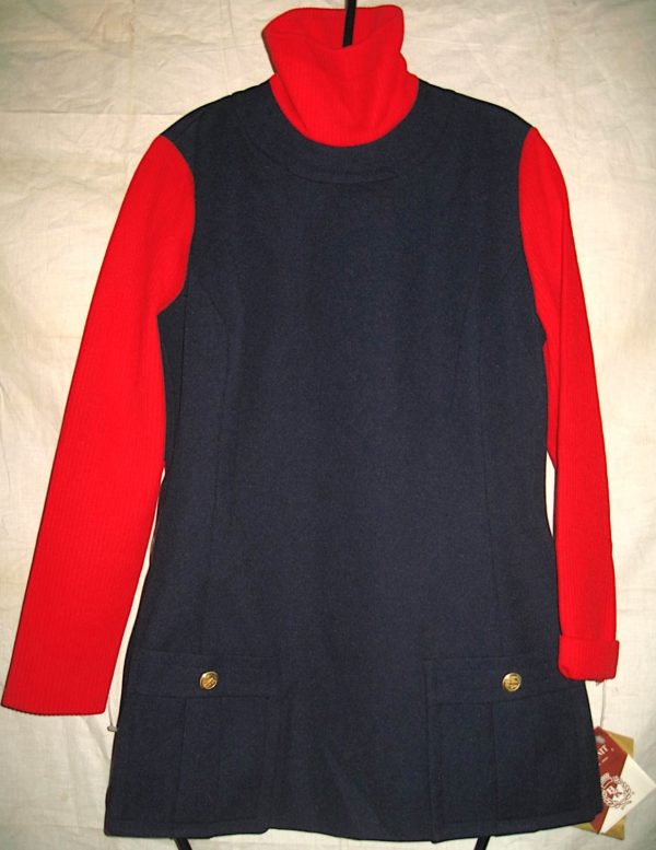 Vintage Butte Knit Navy Blue Mod Mini Dress NOS