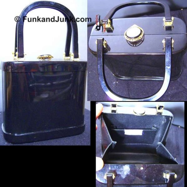 Stylecraft Black Lucite Elegant Or Just Hip Fun Box Purse