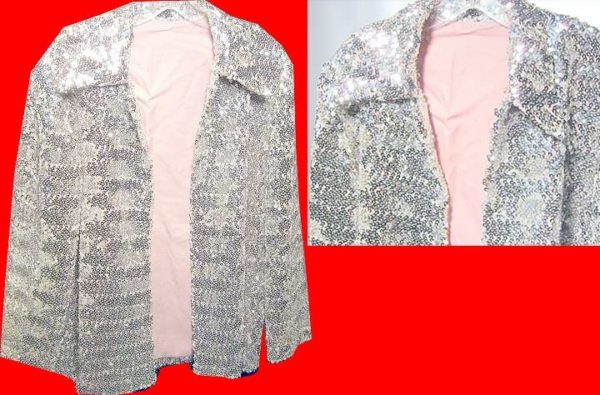 Fantastic Silver Sequined Lined Unisex Disco or Elvis Jacket