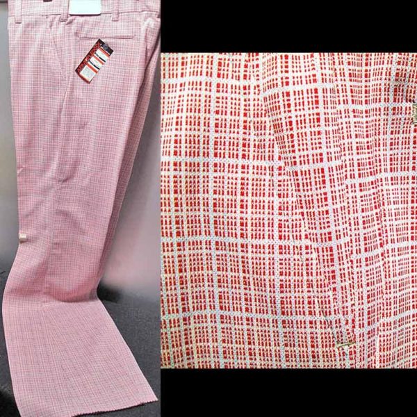 Campus Oxford Red and Silver irregular check Flared Slacks