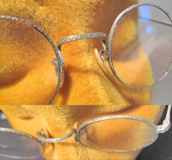 Silver Metal framed Eyeglasses with full Etched Sides - Image 2