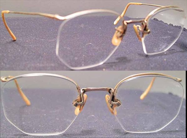 Artcraft no Frame Gold Metal with Pearline ear pieces Eyeglasses