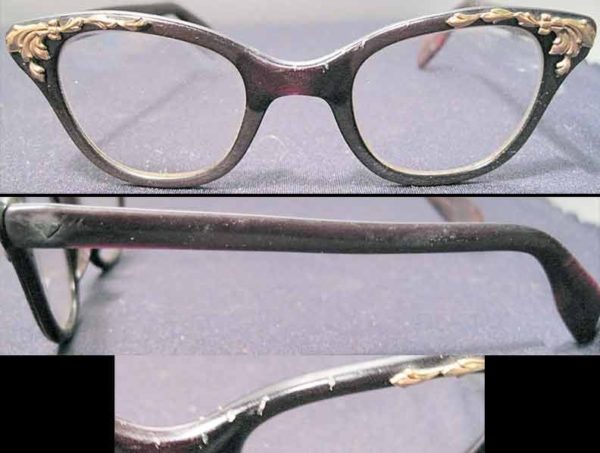 Green Marbled with Gold Bow Temple Womens Eyeglasses