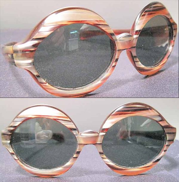 Italian Silver streak over Tortoise Shell Oval 1960s Womens Sunglasses