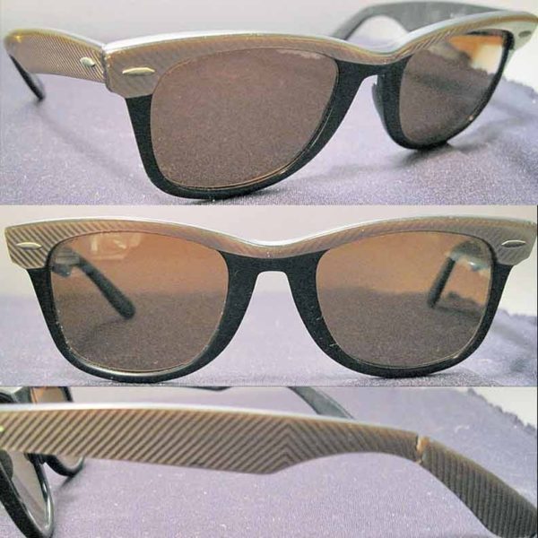 Ray Ban Gold Stripped Temple Mens Sunglasses