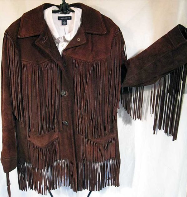 Full on Easy Rider style Brown Fringed Suede Jacket