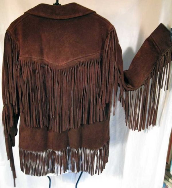 Full on Easy Rider style Brown Fringed Suede Jacket - Image 2