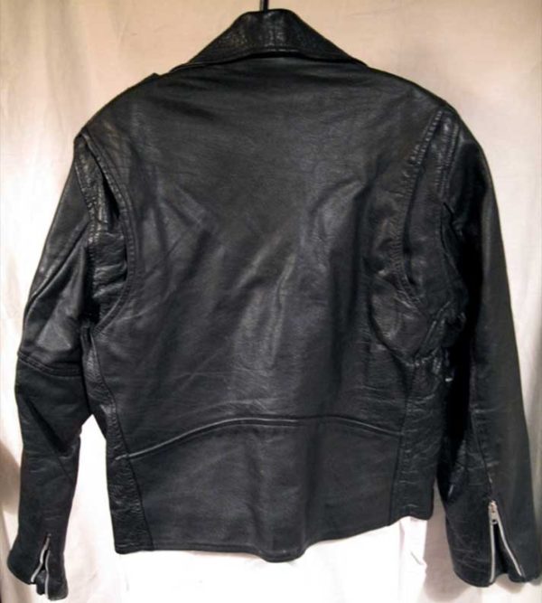 Fantastic Classic Black Leather Motorcycle Jacket with Zipper Cuffs - Image 2